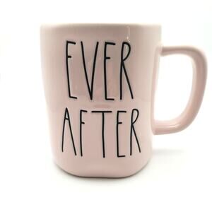 Rae Dunn EVER AFTER by Magenta #202 Soft Glossy Pink Coffee Tea Mug Black Letter
